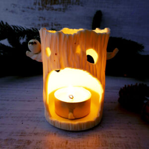 Petit Photophore-arbre "Petit oiseau blanc"