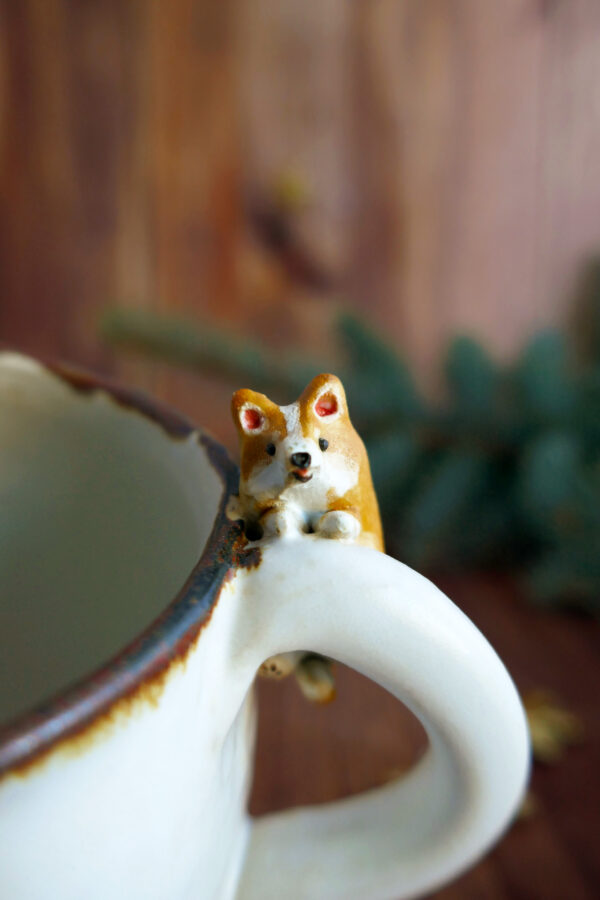 Tasse grès Corgi aux champignons - Collection habitée – Image 4