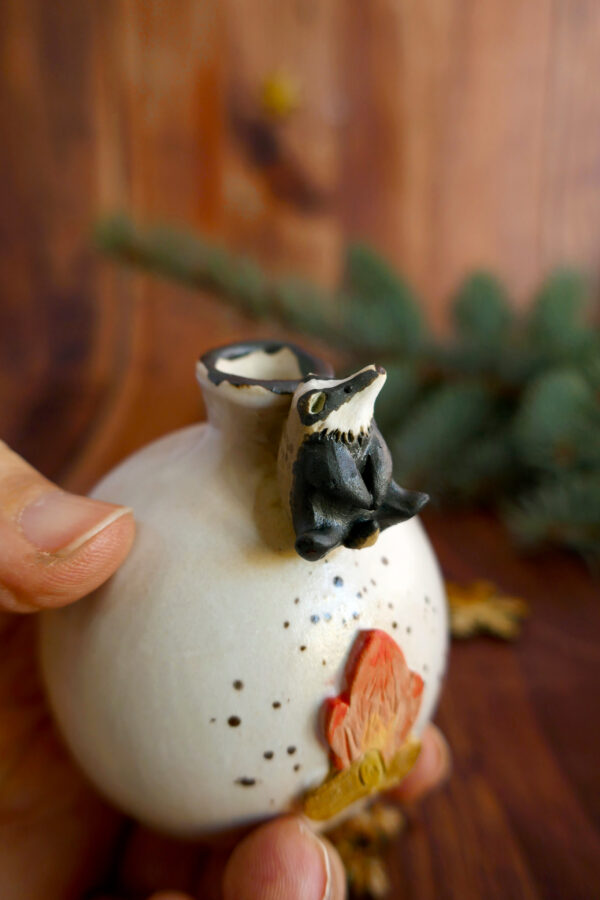 Mini Vase fiole Blaireau au feu de bois - Collection Habitée – Image 4