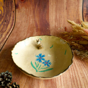 Assiette pour enfants sauvages "Lynx aux bleuets" - Collection Habitée