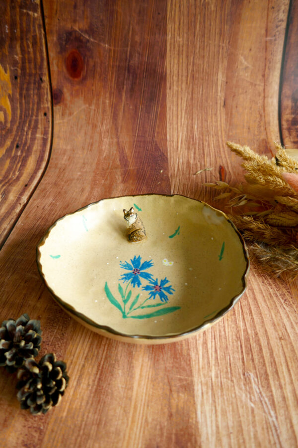 Assiette pour enfants sauvages "Lynx aux bleuets" - Collection Habitée