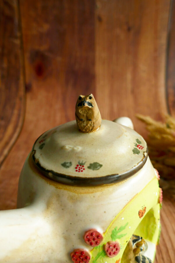 Théière en grès "Le printemps du Raton Laveur" - Collection Forêt Secrète – Image 5