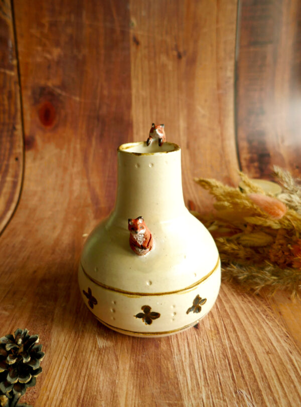 Vase grès "Deux renards" - Collection Habitée