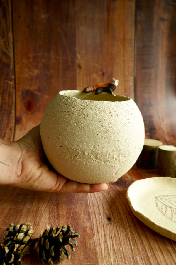 Grand Planter rond + coupelle Renard - Collection Habitée – Image 6