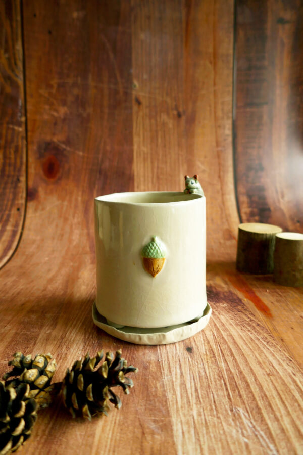 Petit planter + coupelle "Loir au gland" - Collection Habitée – Image 2