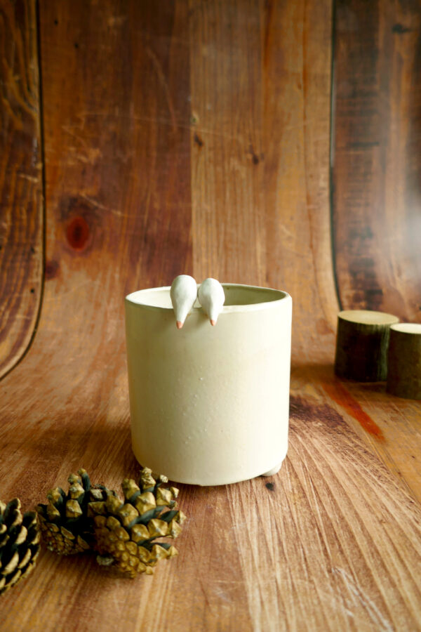 Petit planter + coupelle "Deux oiseaux" - Collection Habitée – Image 4