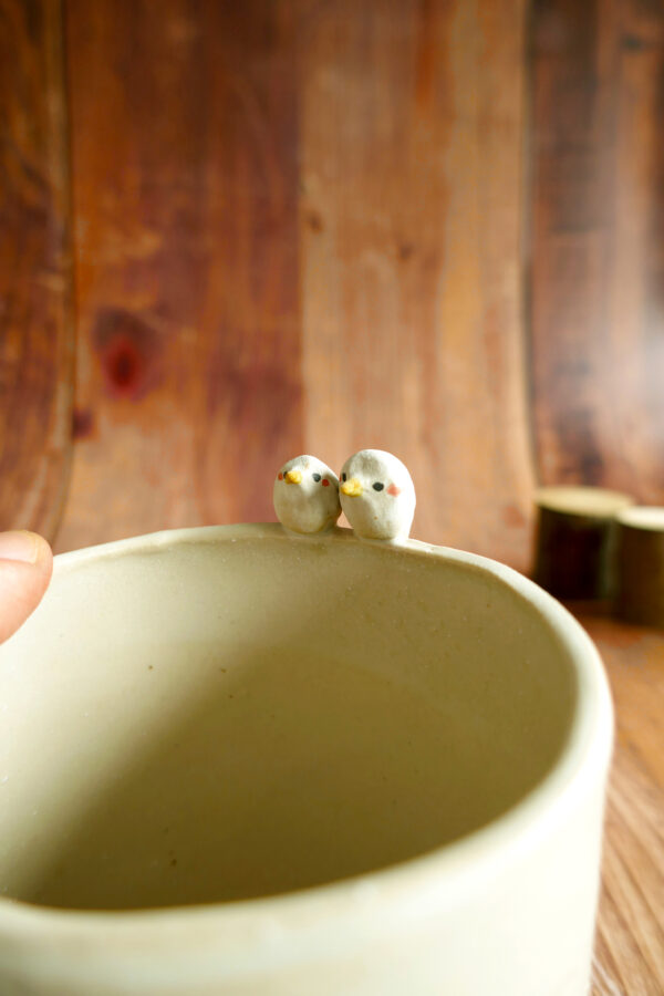 Petit planter + coupelle "Deux oiseaux" - Collection Habitée – Image 5