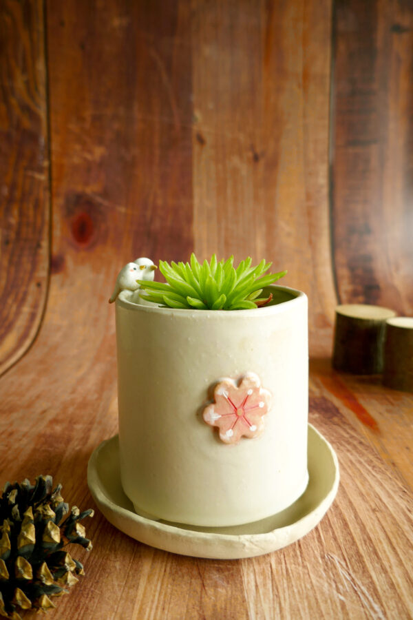 Petit planter + coupelle "Deux oiseaux" - Collection Habitée – Image 6