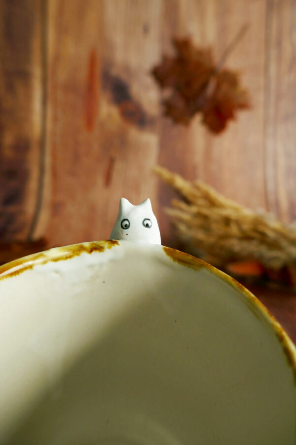 Tasses Café grès "Totoro Blanc" – Image 2