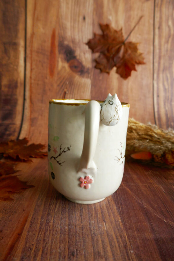 Mug Grès "Totoro blanc Sakuras" – Image 3