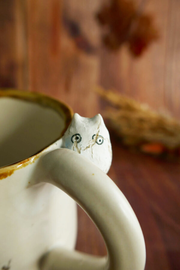 Mug Grès "Totoro blanc Sakuras" – Image 4