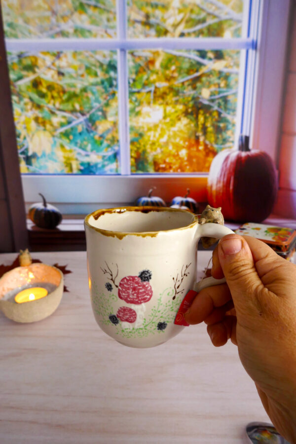 Mug Grès "Totoro blanc Sakuras" – Image 6