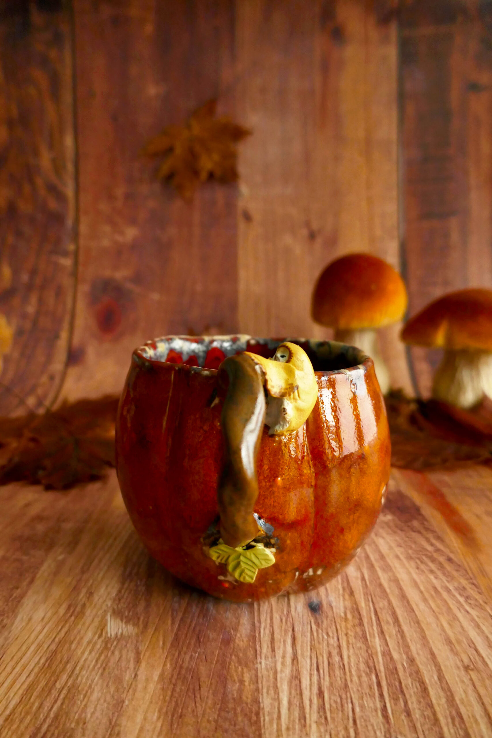 Chaudron Pumpkin Mug grès - Chouette effraie