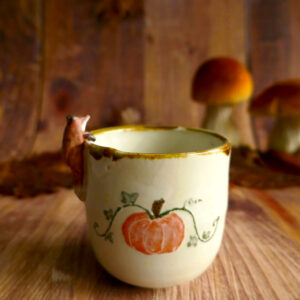 Tasses Café grès "Renard aux citrouilles"