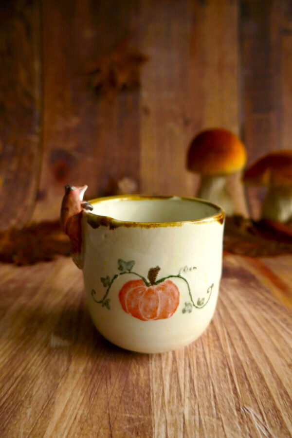 Tasses Café grès "Renard aux citrouilles"