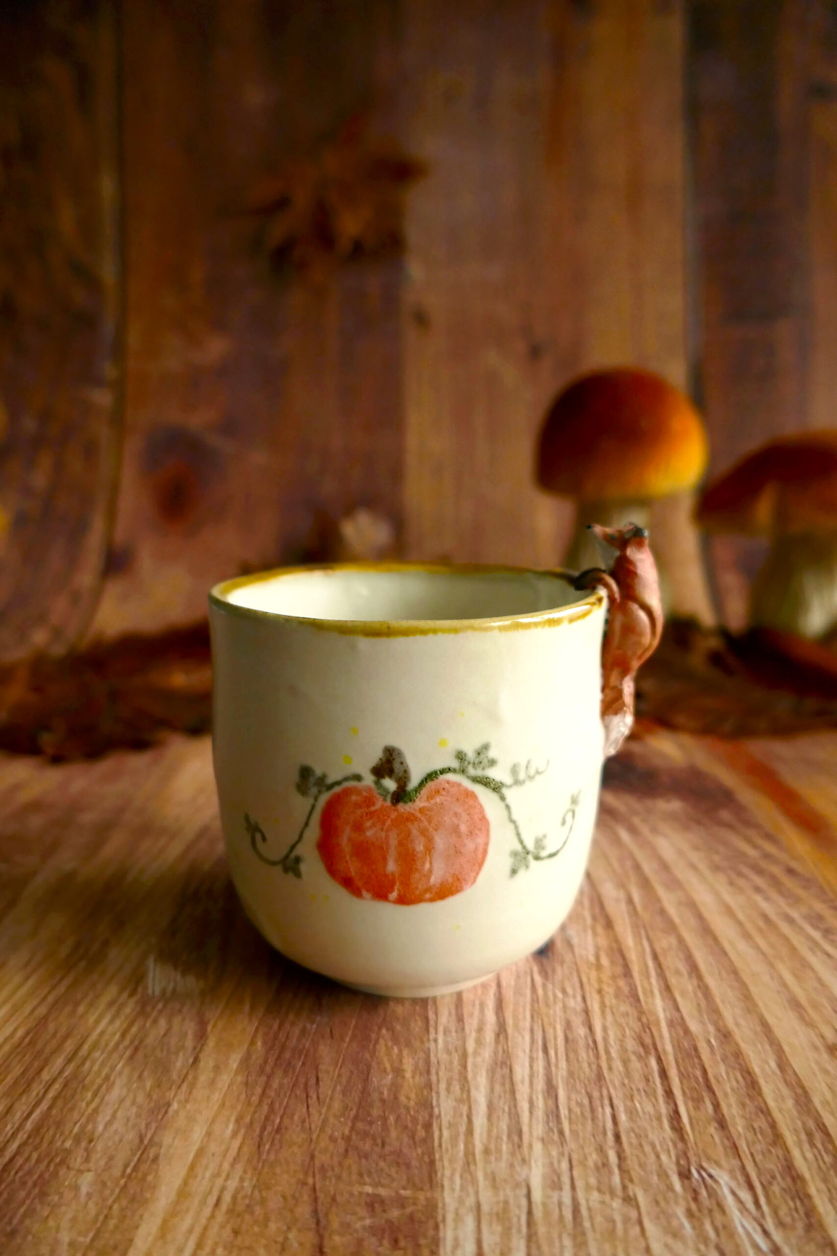 Tasses Café grès "Renard aux citrouilles" – Image 2