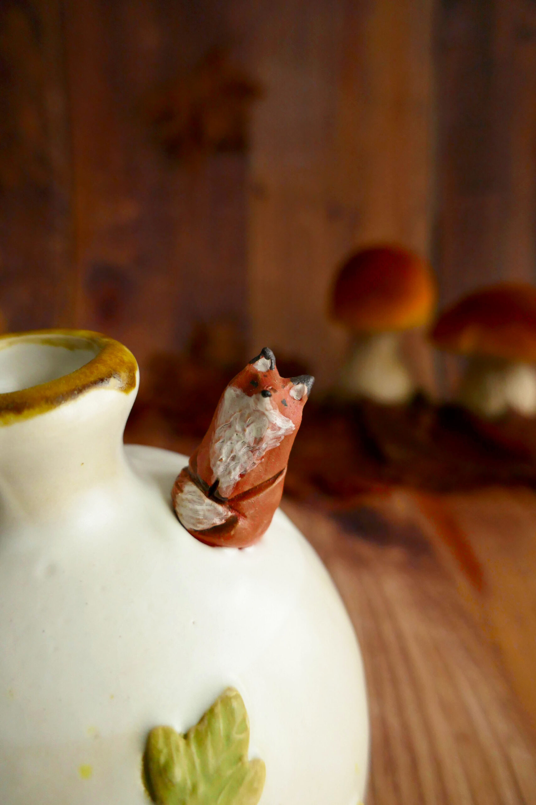 Vase grès "Renard à la citrouille" – Image 3