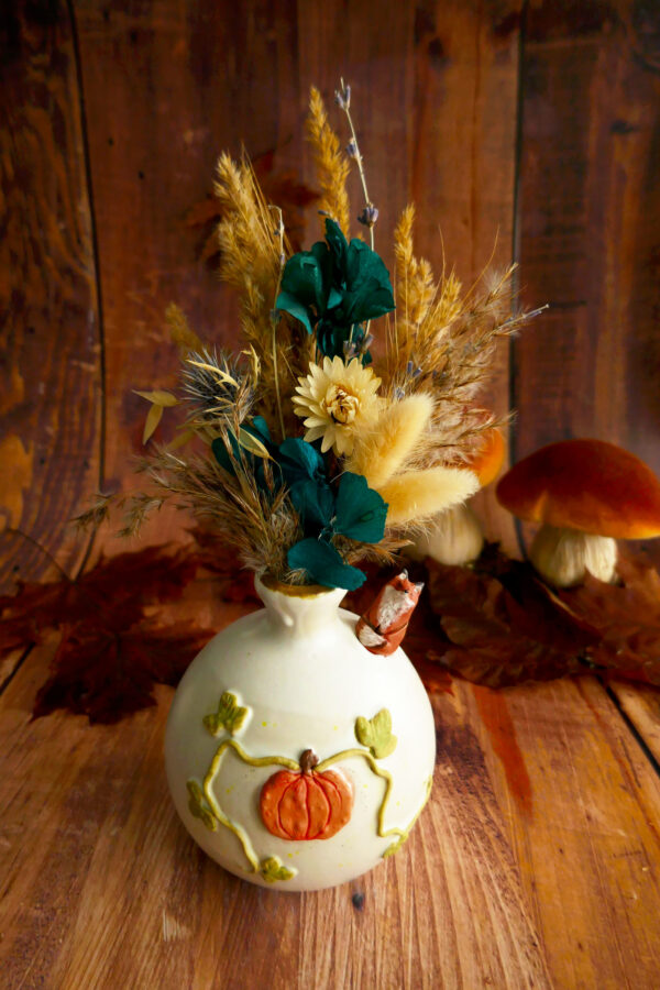Vase grès "Renard à la citrouille" – Image 4