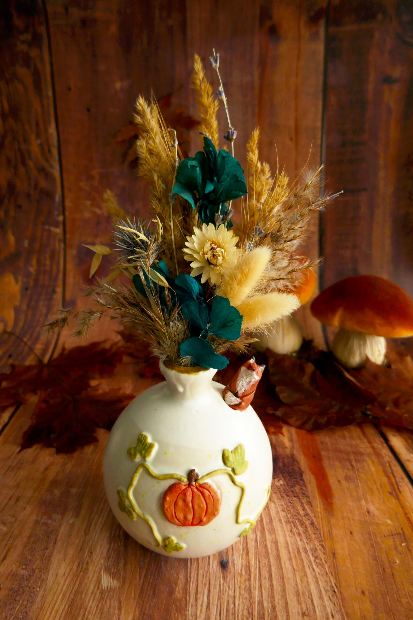 Vase grès "Renard à la citrouille" – Image 4