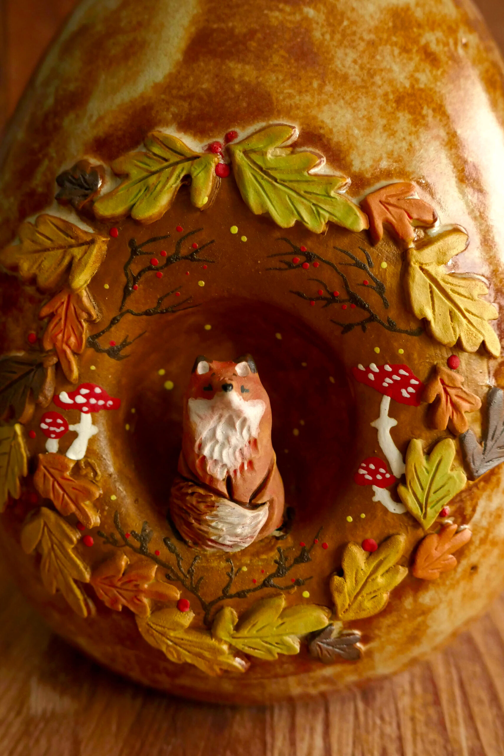 Vase grès "Renard Ronde d'Automne" – Image 4