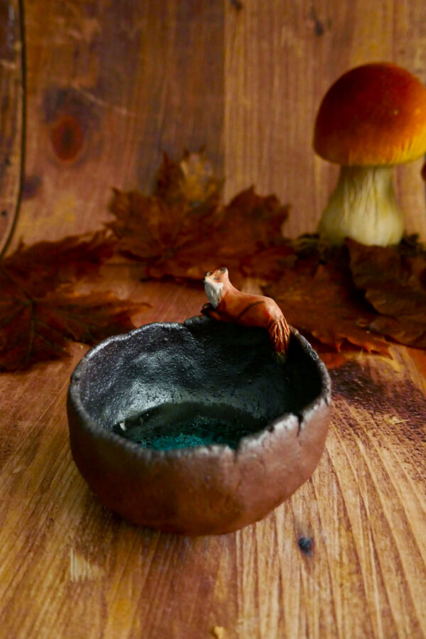 Bol pincé grès chocolat Renard roux