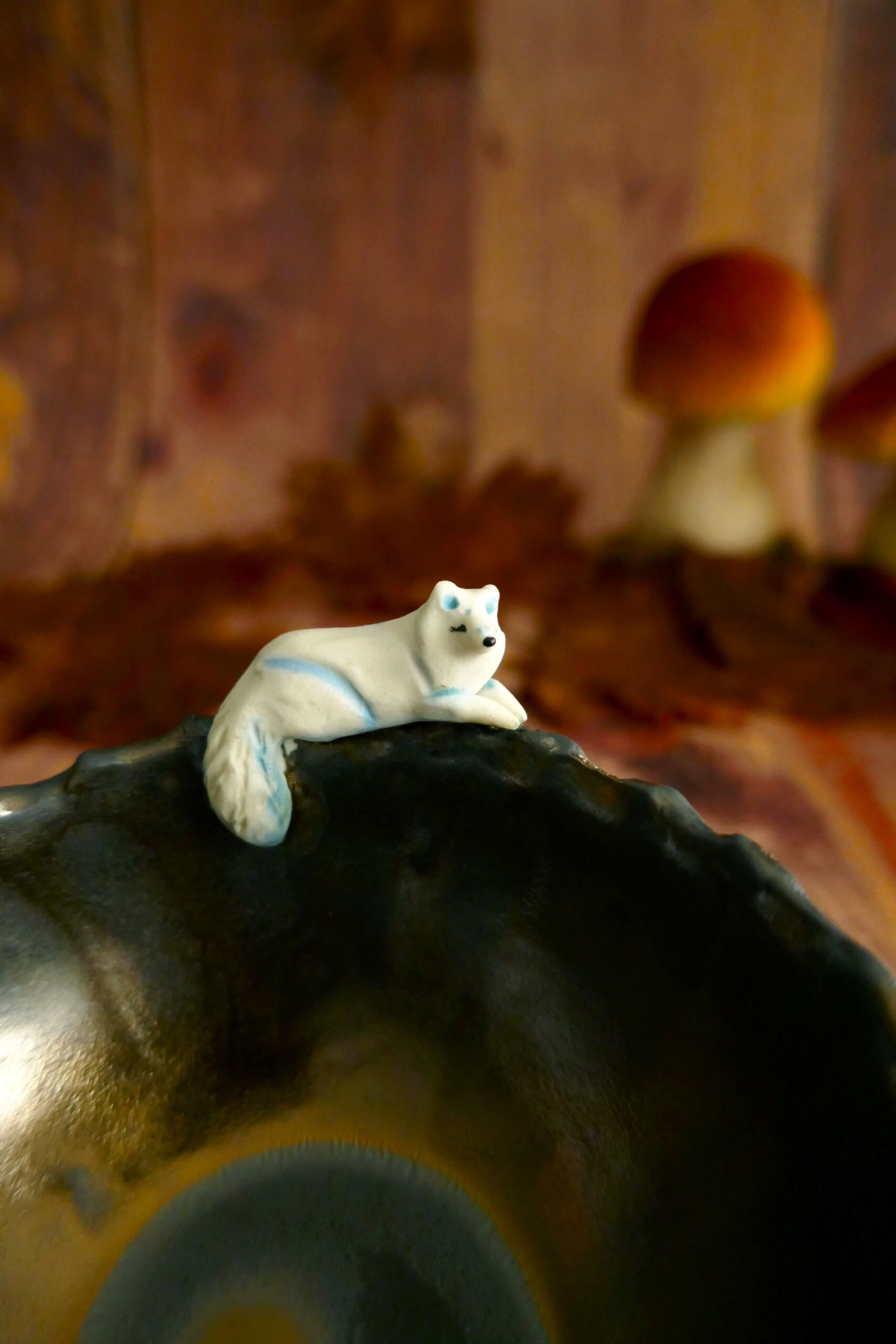 Bol porcelaine noire Renard polaire – Image 3