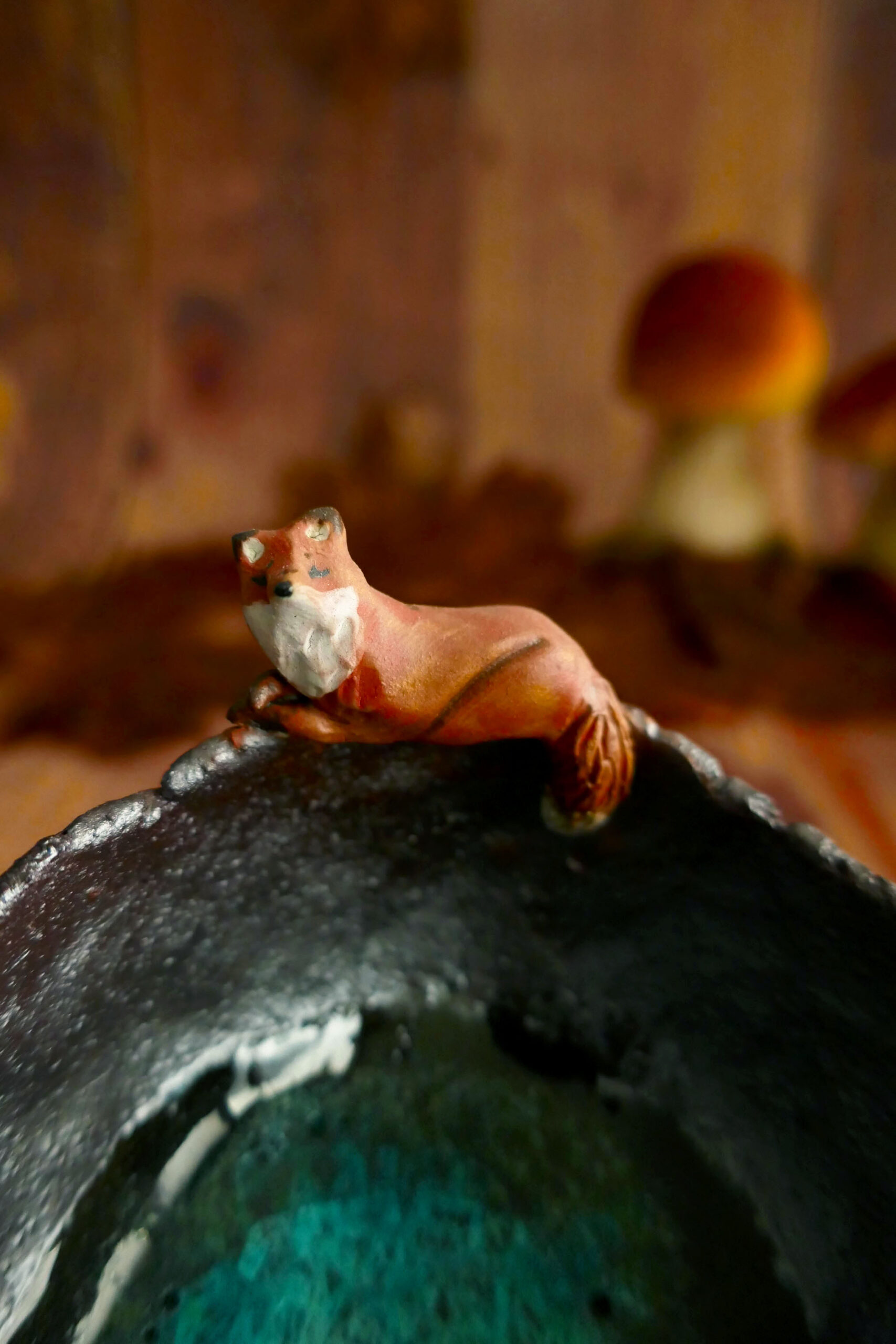 Bol pincé grès chocolat Renard roux – Image 3
