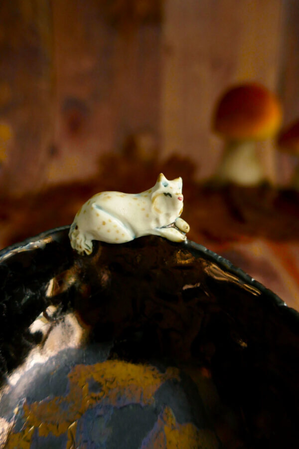 Bol pincé porcelaine noire Lynx Blanc – Image 3