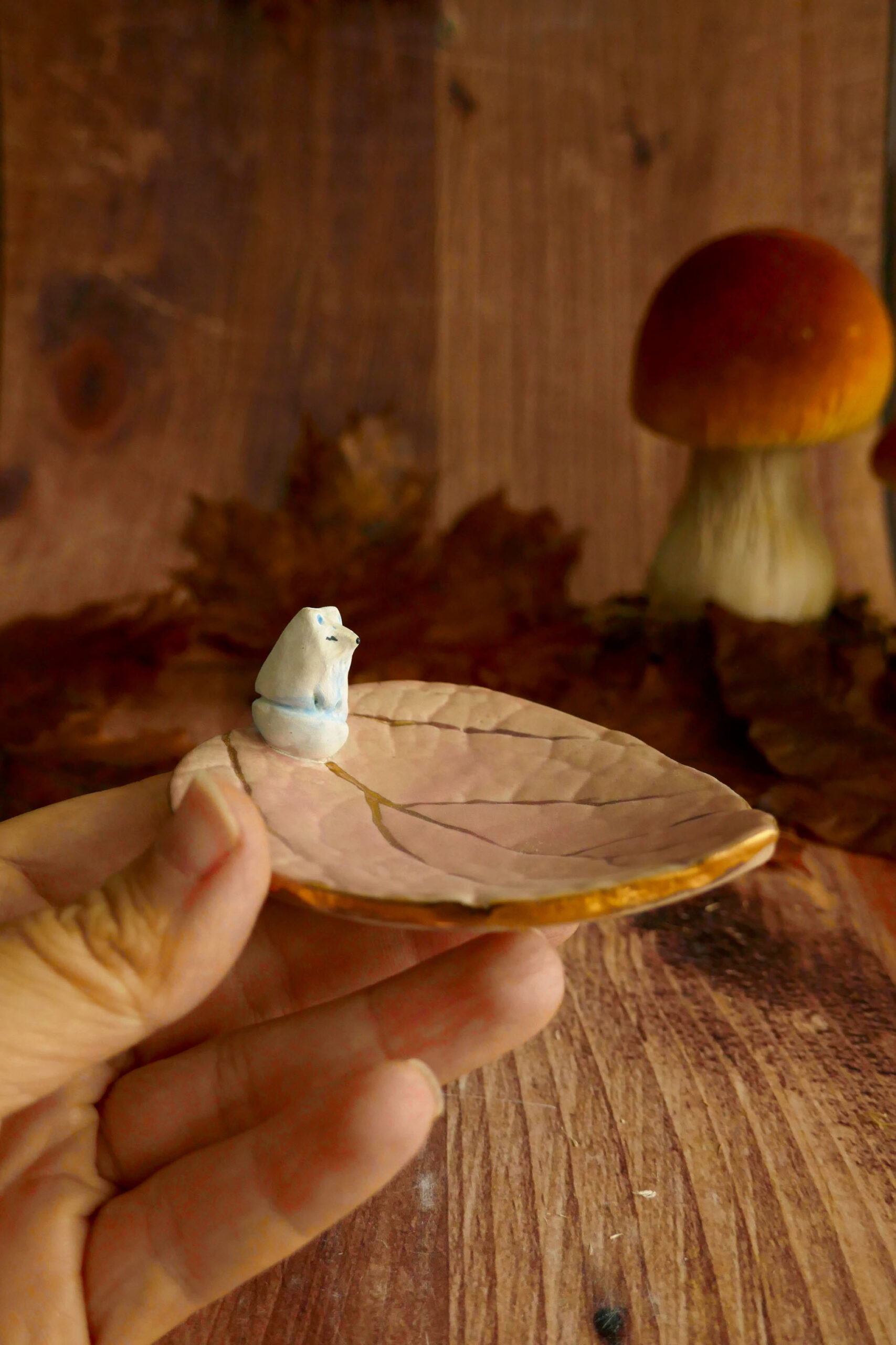 Coupelle feuille rose miniature "Renard Polaire" – Image 2