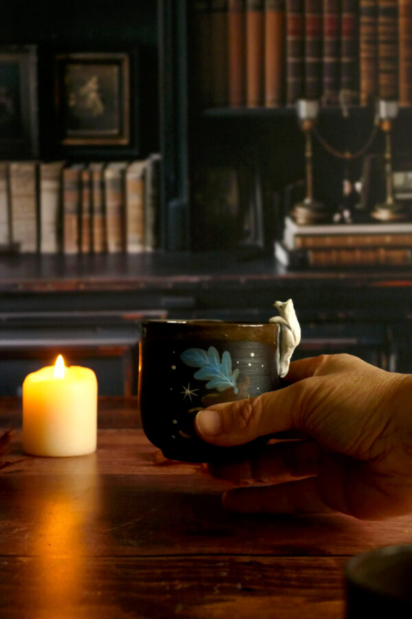 Tasses Café porcelaine noire "Loup arctique" – Image 5