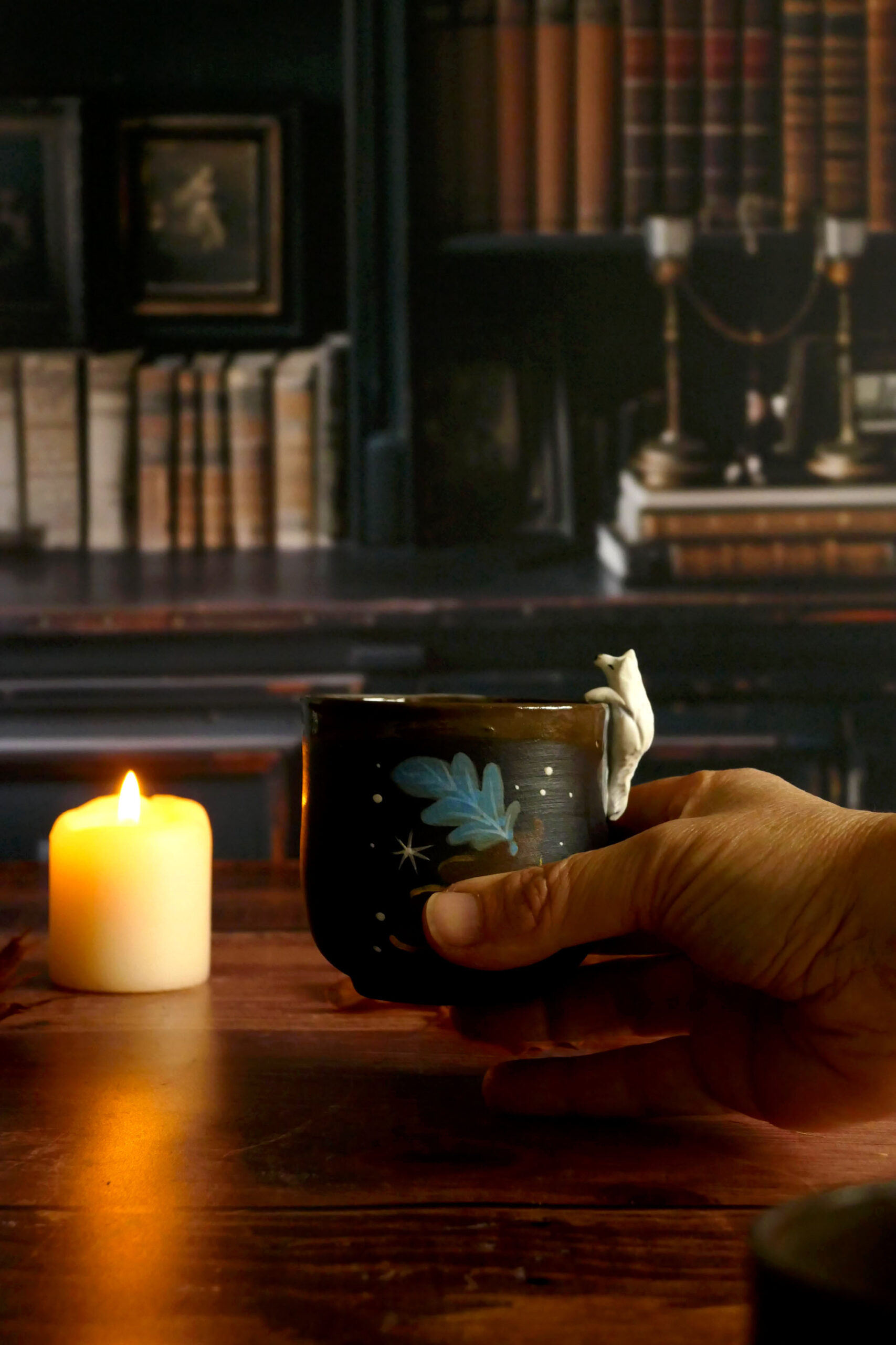 Tasses Café porcelaine noire "Loup arctique" – Image 5