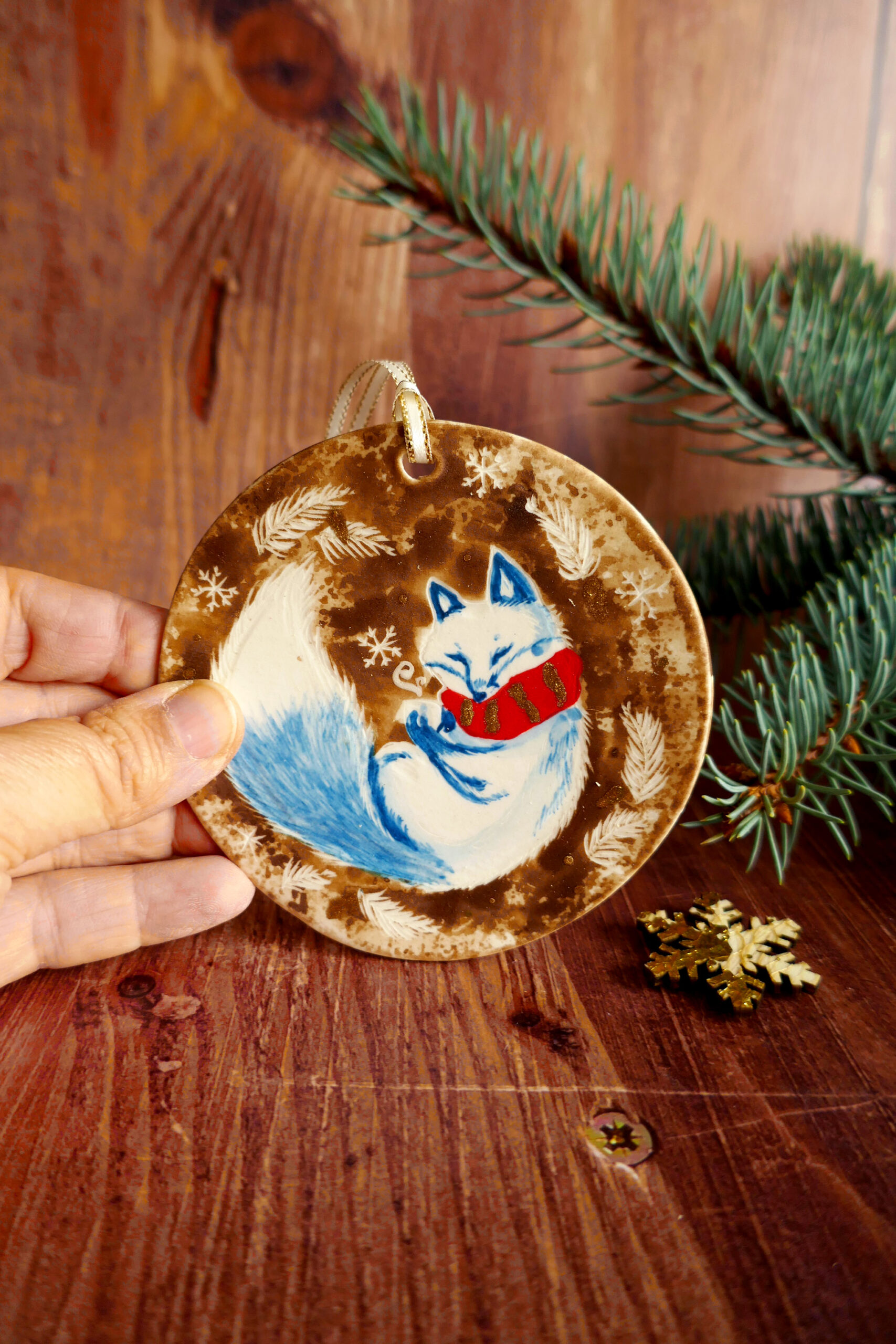 Décoration Noël ronde porcelaine "Butternut de Noël" – Image 2