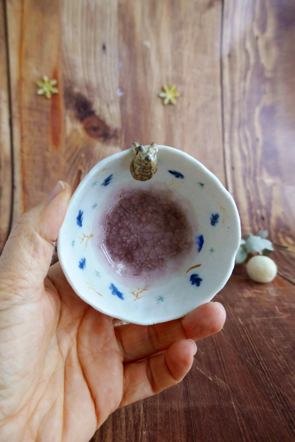 Petit bol pincé en porcelaine "Lynx d'Hiver" – Image 3