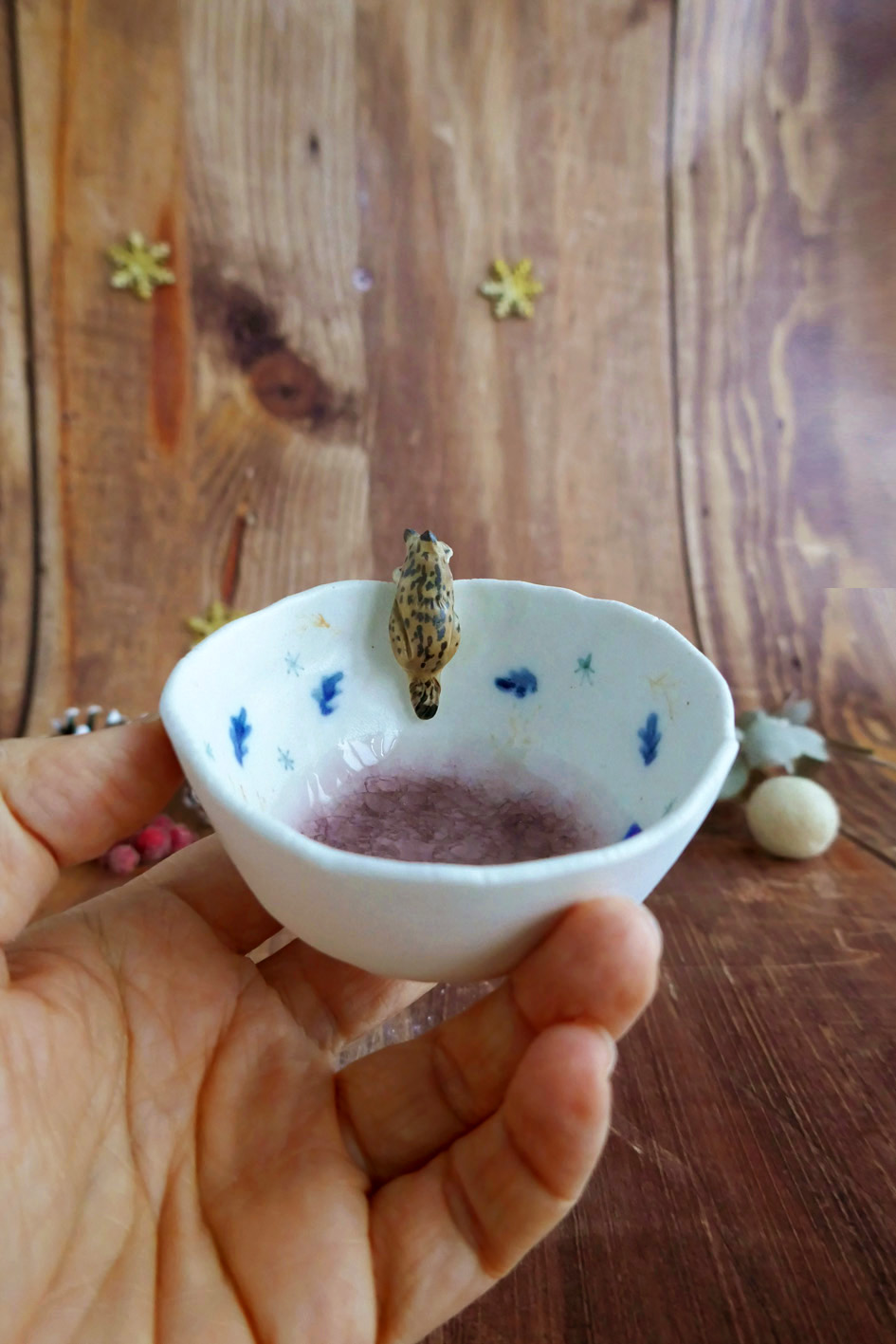 Petit bol pincé en porcelaine "Lynx d'Hiver" – Image 4