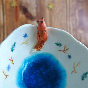 Petit bol pincé en porcelaine "Renard Hivernal"