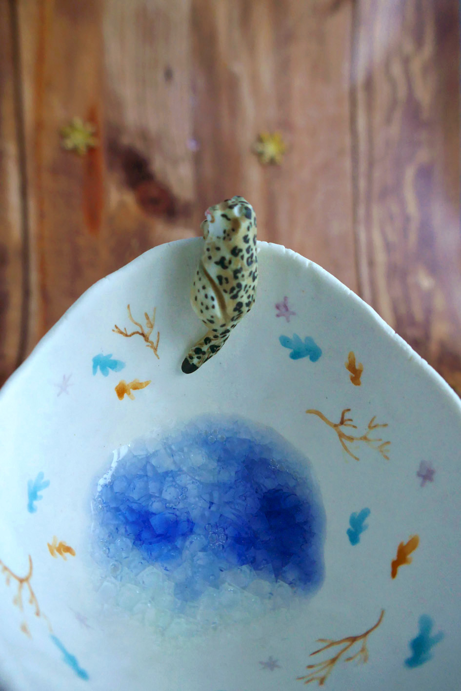 Petit bol pincé en porcelaine "Panthère des Neiges" – Image 4