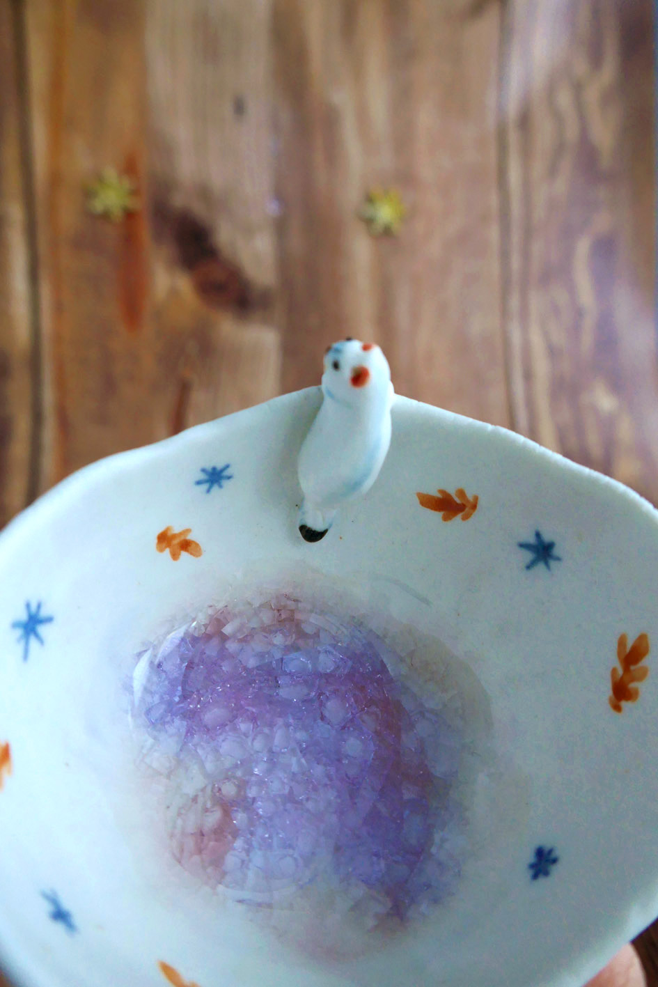 Petit bol pincé en porcelaine "Hermine blanche" – Image 4