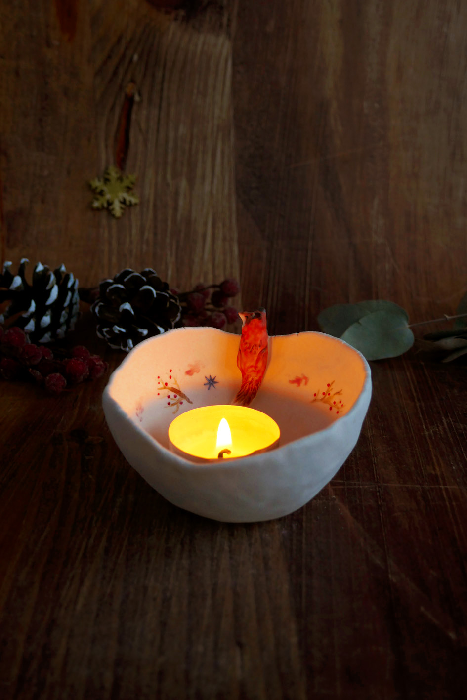 Petit bol pincé en porcelaine "Frozen Fox" – Image 6