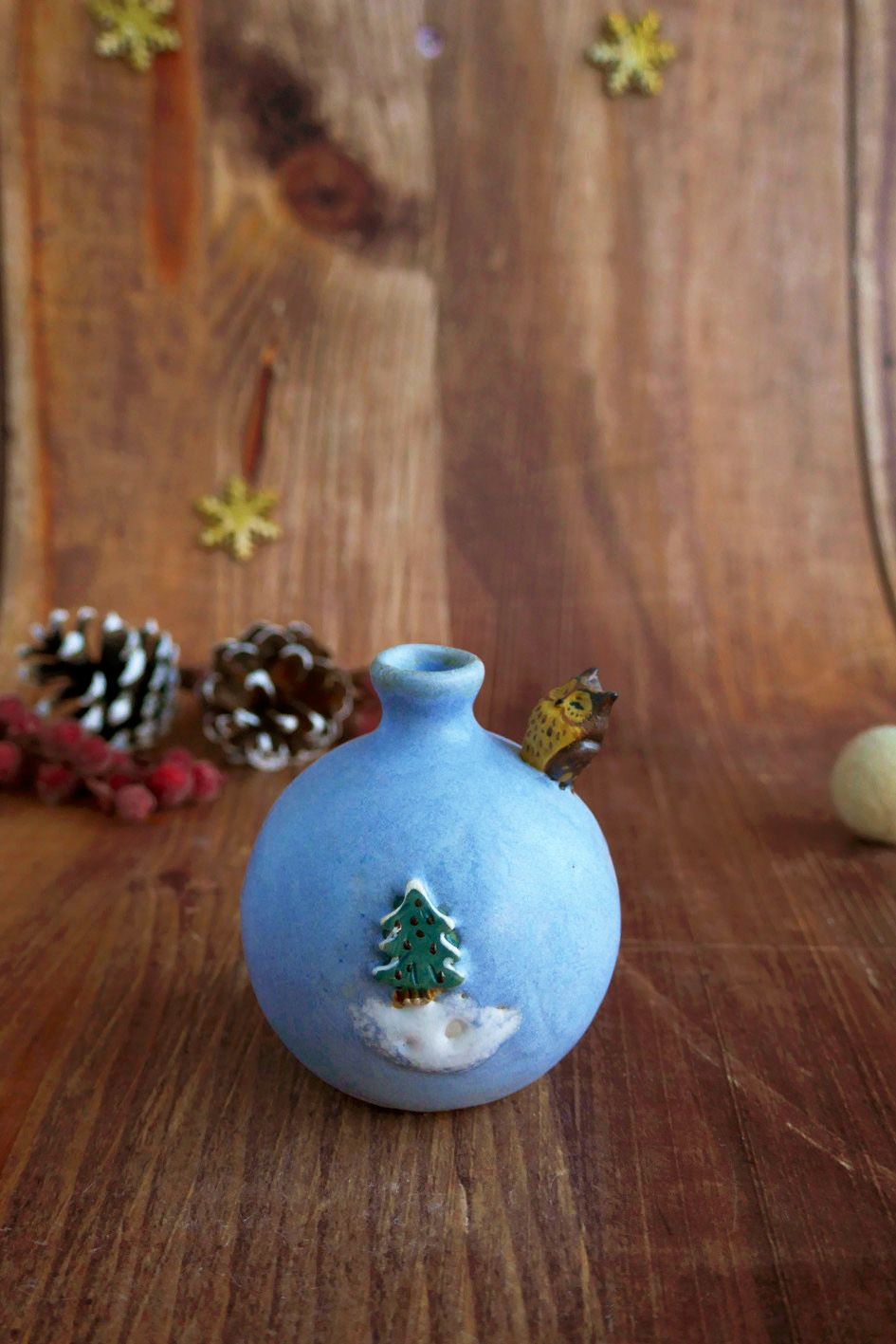 Mini Vase grès "Hibou Grand-Duc"