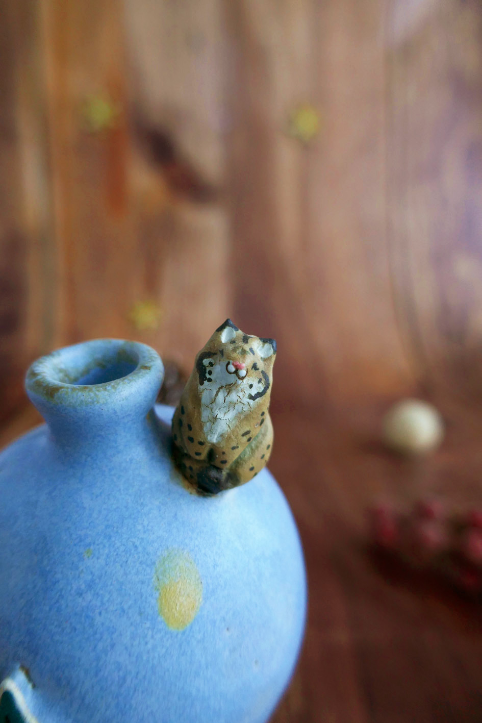 Mini Vase grès "Lynx au sapin" – Image 4