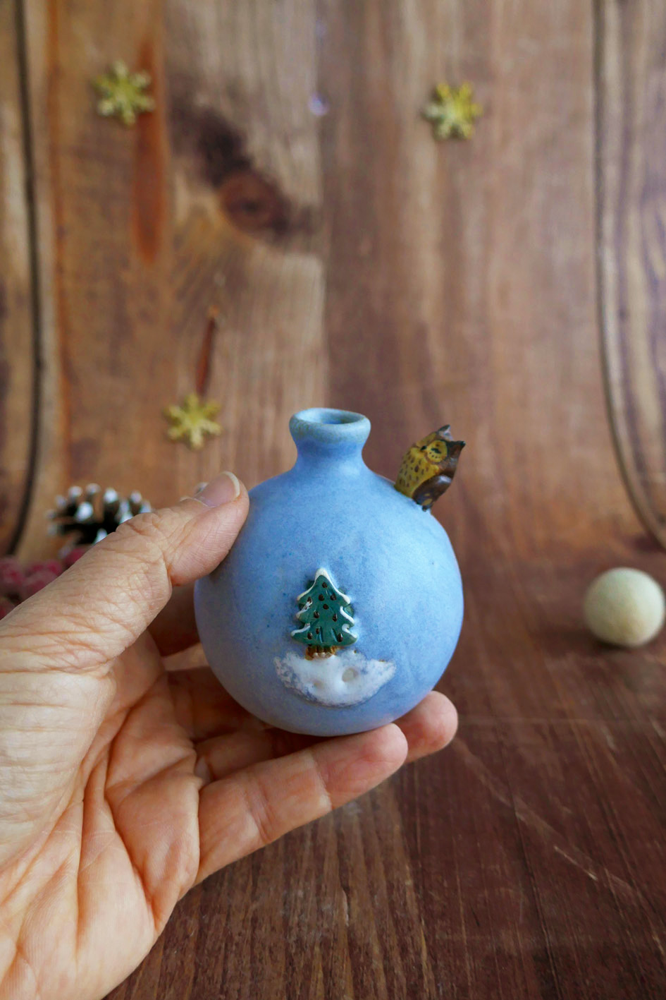 Mini Vase grès "Hibou Grand-Duc" – Image 3