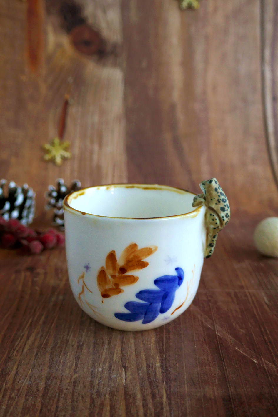 Tasses à Café en porcelaine "Panthère des Neiges"