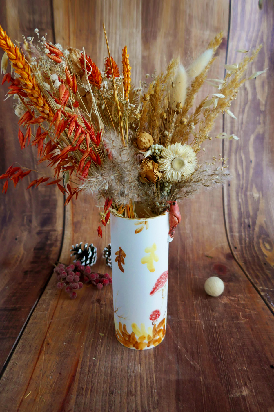 Vase long en porcelaine "Renard automnale" – Image 6