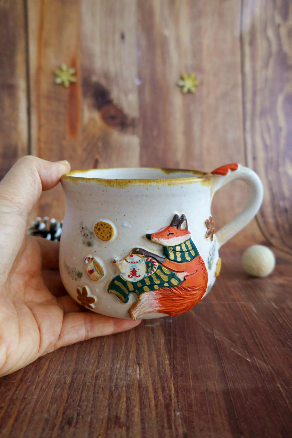 Tasse en grès "Le thé de Renard" – Image 3