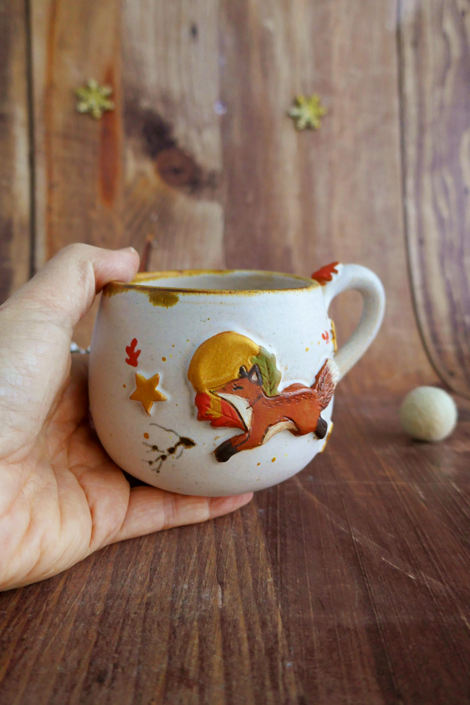 Tasse en grès "Course sous la lune" – Image 3