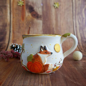 Tasse en grès "Renard & Citrouille"