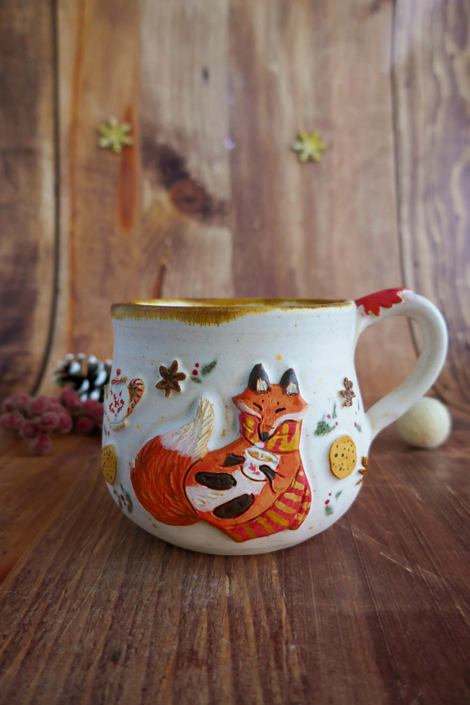 Tasse en grès "Gourmandises d'Hiver"