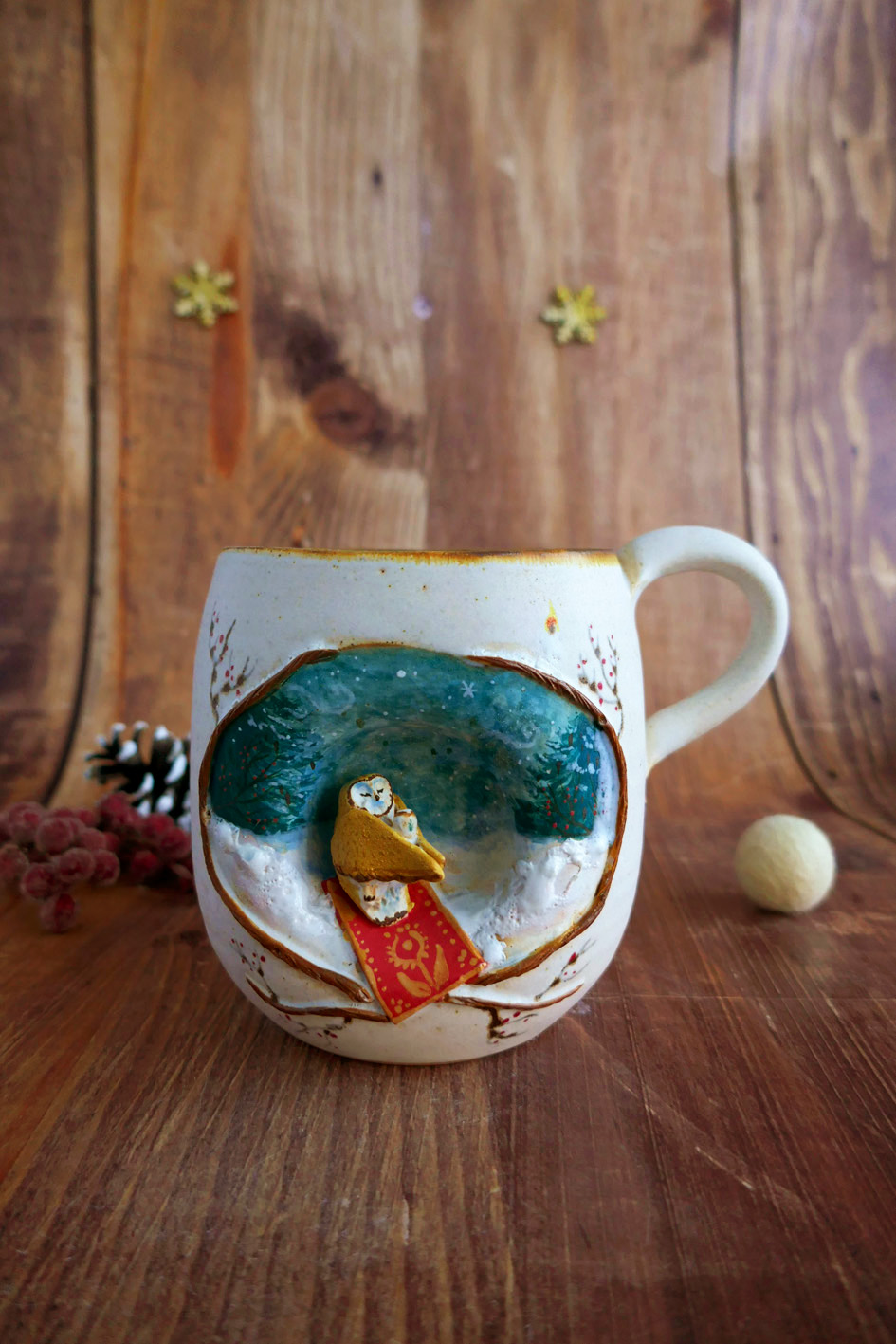 Grande Tasse en grès "Un thé en forêt" - Pièce Unique