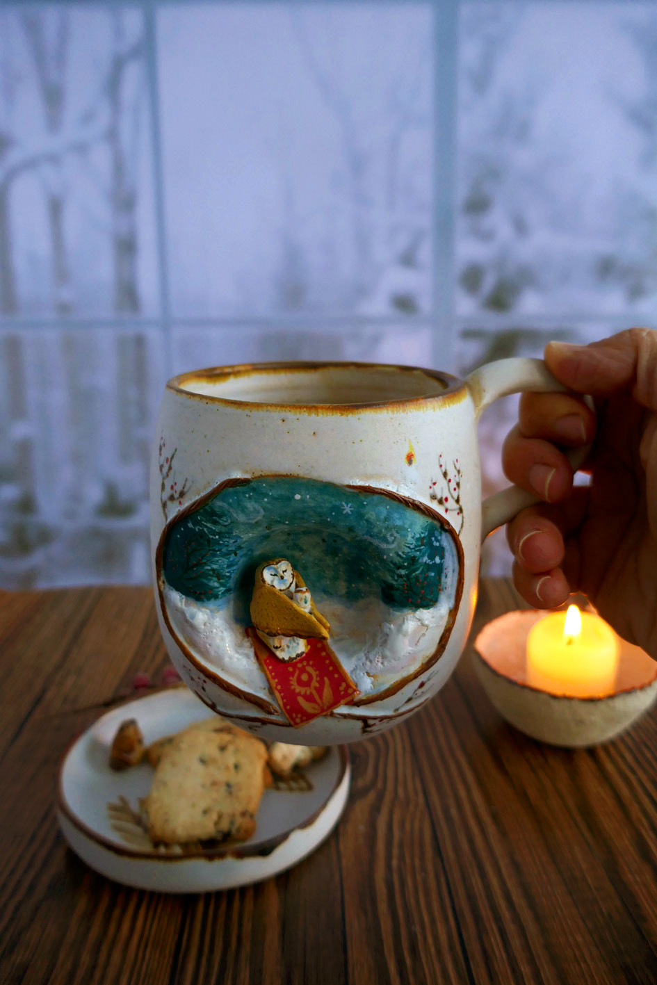 Grande Tasse en grès "Un thé en forêt" - Pièce Unique – Image 4