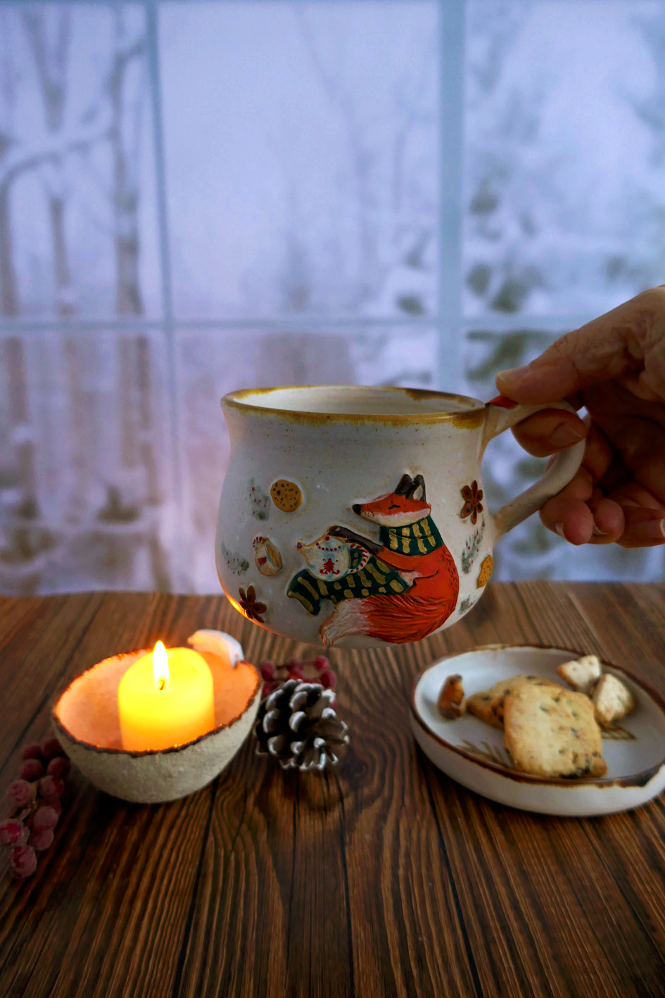 Tasse en grès "Le thé de Renard" – Image 4
